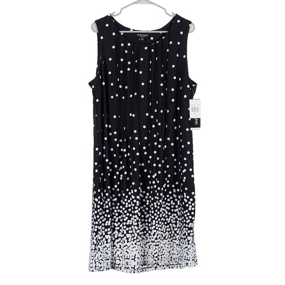 Perceptions New York Dresses & Skirts - Perceptions Sleeveless Polka Dot Black White Casual Dress Women's XL NWT